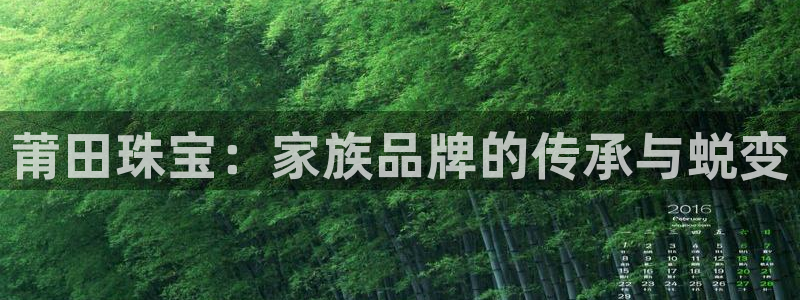 众腾娱乐梦幻演艺店:莆田珠宝:家族品牌的传承与蜕变